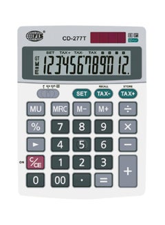 Desktop Calculator 12 Digits With Tax Silver