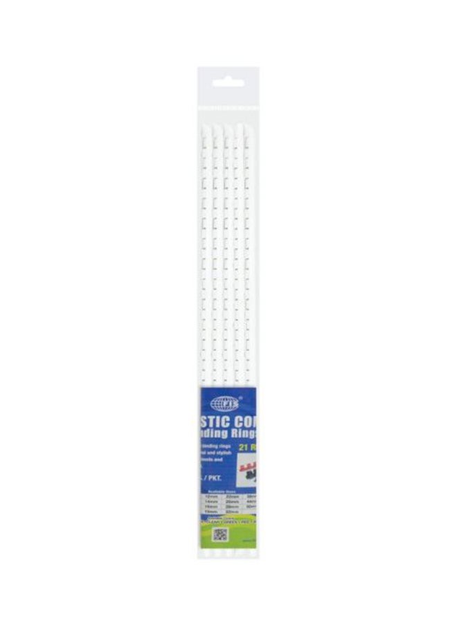 10-Piece Plastic Binding Ring Set White