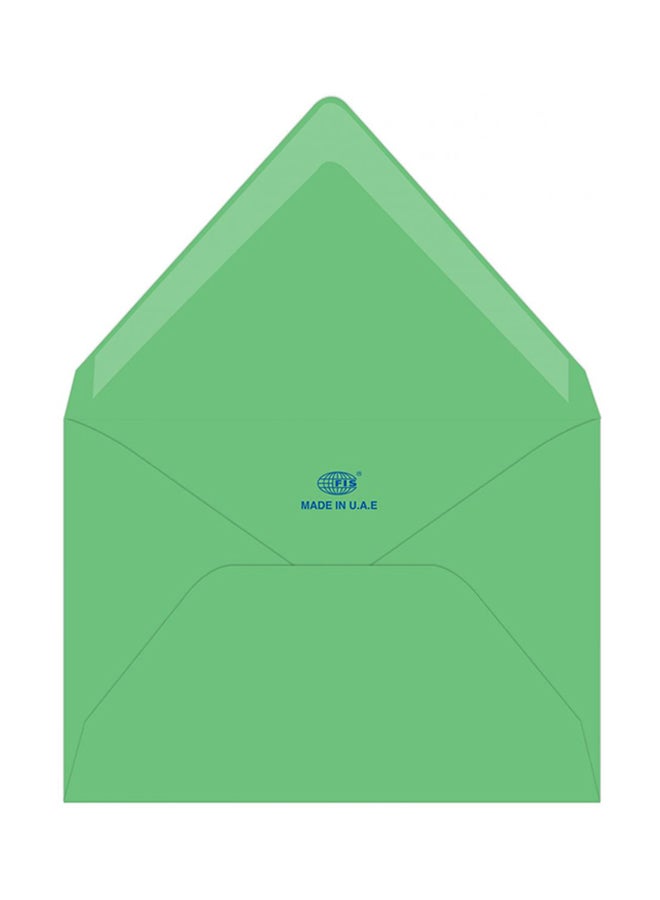 FIS 50-Piece Glued Envelope Set Green - Image 1