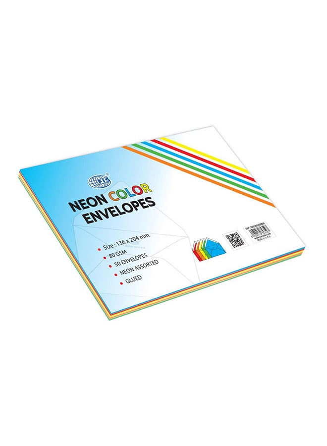 FIS 50-Piece Colour Envelopes blue/yellow/red - Image 2
