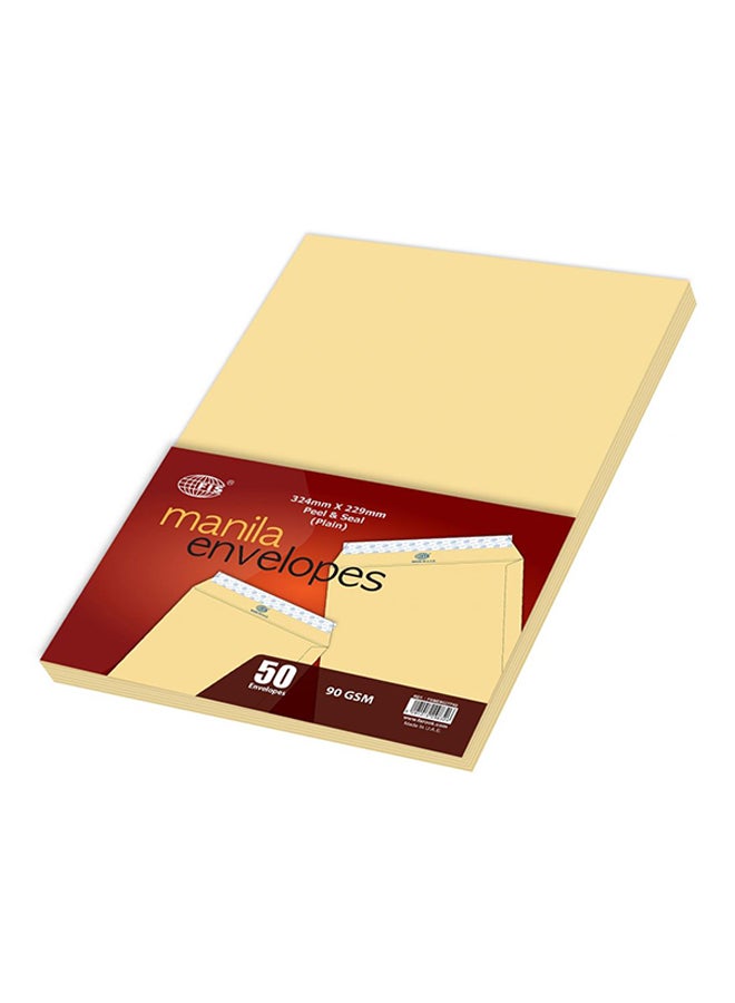 FIS 50-Piece Manilla Peel And Seal Envelope Set Yellow - Image 2