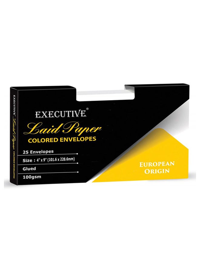 FIS 25-Piece Laid Paper Glued Envelope Set White - Image 2