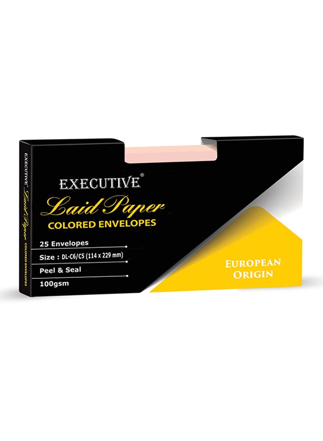 FIS 25-Piece Laid Paper Peel And Seal Envelope Set Pink - Image 2
