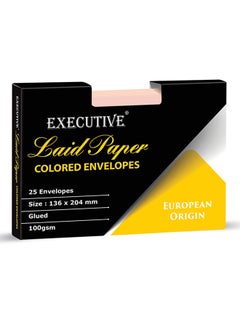 FIS 25-Piece Laid Paper Glued Envelope Set Pink  - Image 2