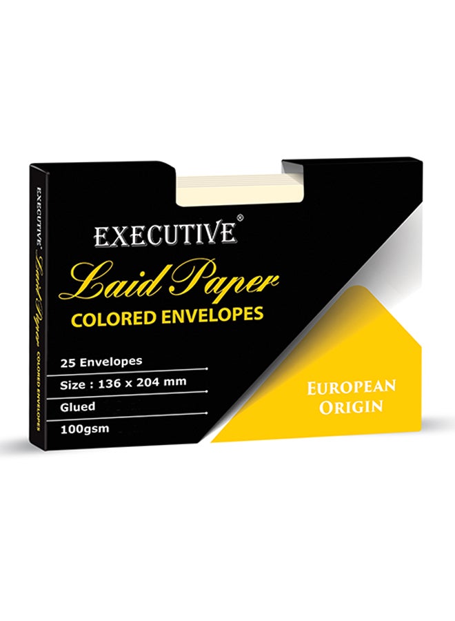FIS 25-Piece Laid Paper Glued Envelope Set Yellow - Image 2