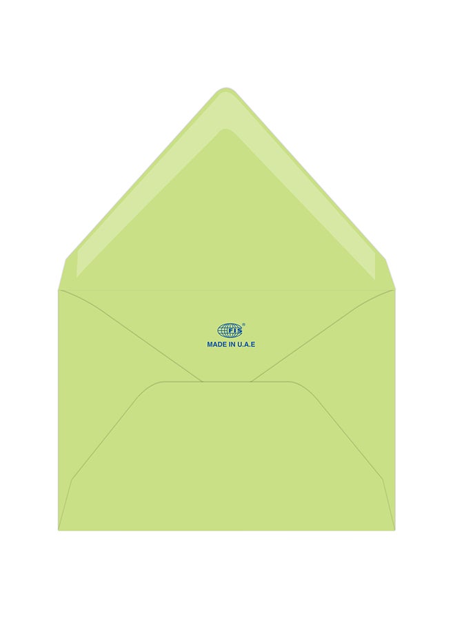 FIS 25-Piece Laid Paper Glued Envelope Set Green - Image 1