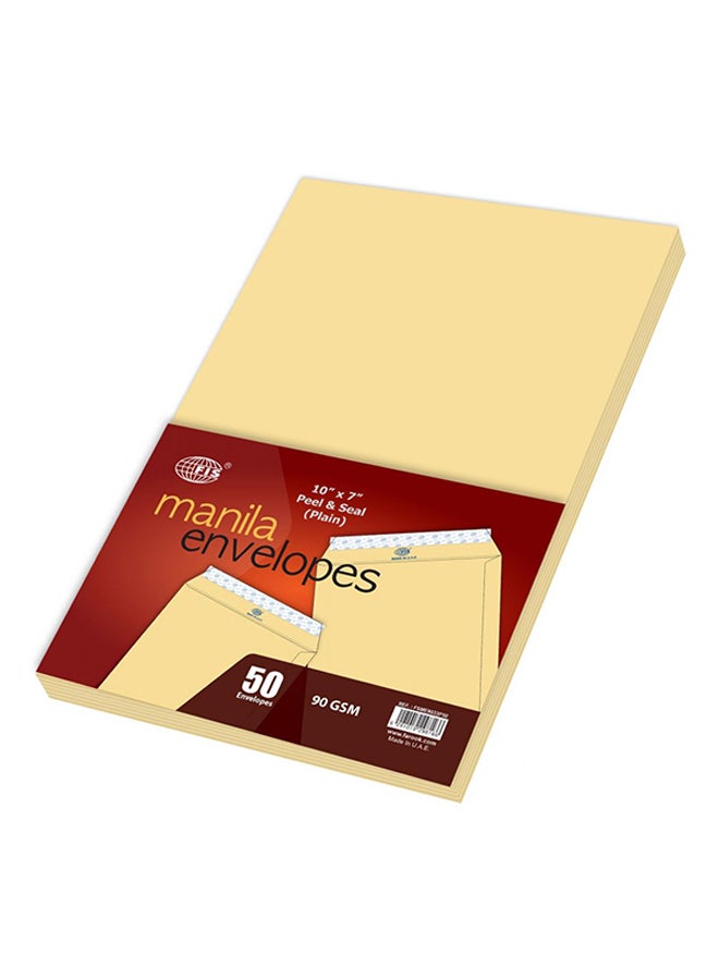 FIS 50-Piece Manila Peel And Seal Envelope Set Yellow - Image 2