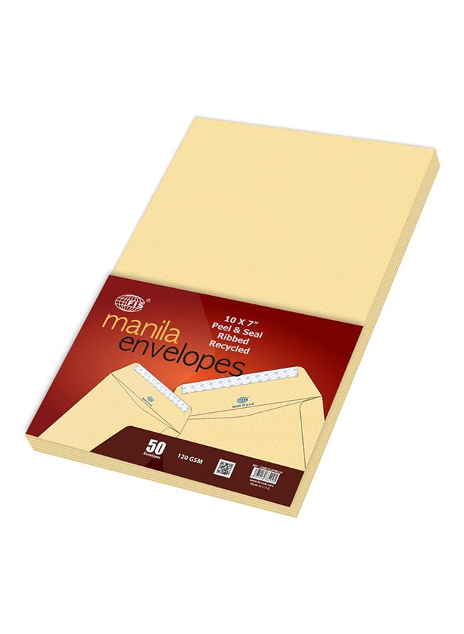 FIS 50-Piece Manila Peel And Seal Envelope Set Brown - Image 2