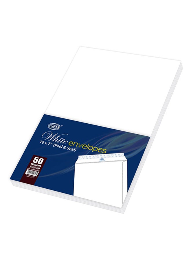 FIS 50-Piece Peel And Seal Envelope Set White - Image 2