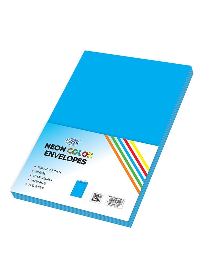 FIS 50-Piece Peel And Seal Envelope Set Blue - Image 2