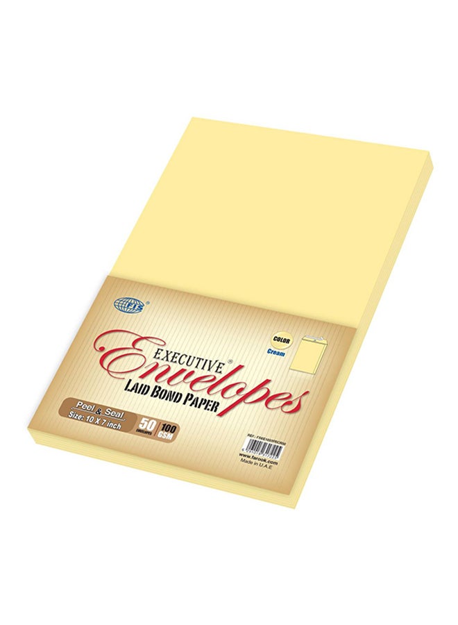 إف اي أس  مجموعة أظرف لاصقة مصنوعة من الورق المدموغ مكونة من 50 قطعة أصفر - Image 2