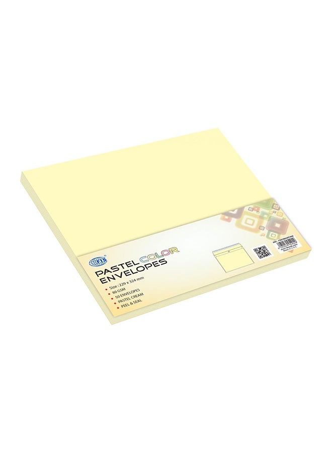 FIS 50-Piece Peel And Seal Envelope Set Cream - Image 2