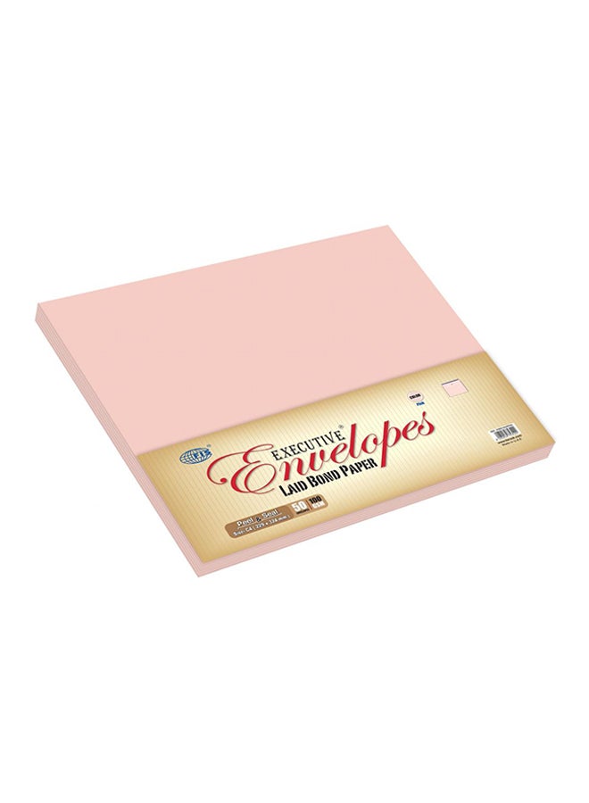 FIS 50-Piece Laid Paper Peel And Seal Envelope Set Pink - Image 2