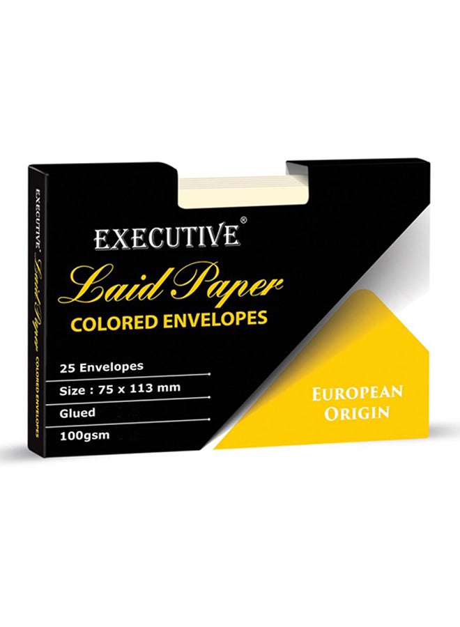 FIS 25-Piece Executive Laid Paper Glued Envelope Set White - Image 2