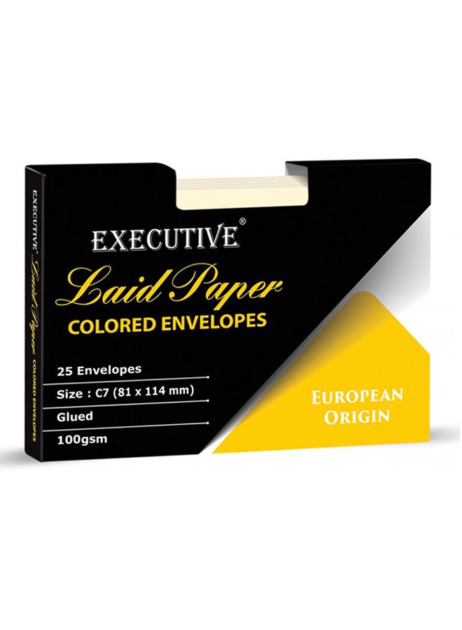FIS 25-Piece Executive Laid Paper Self Glued Envelope Set White - Image 2