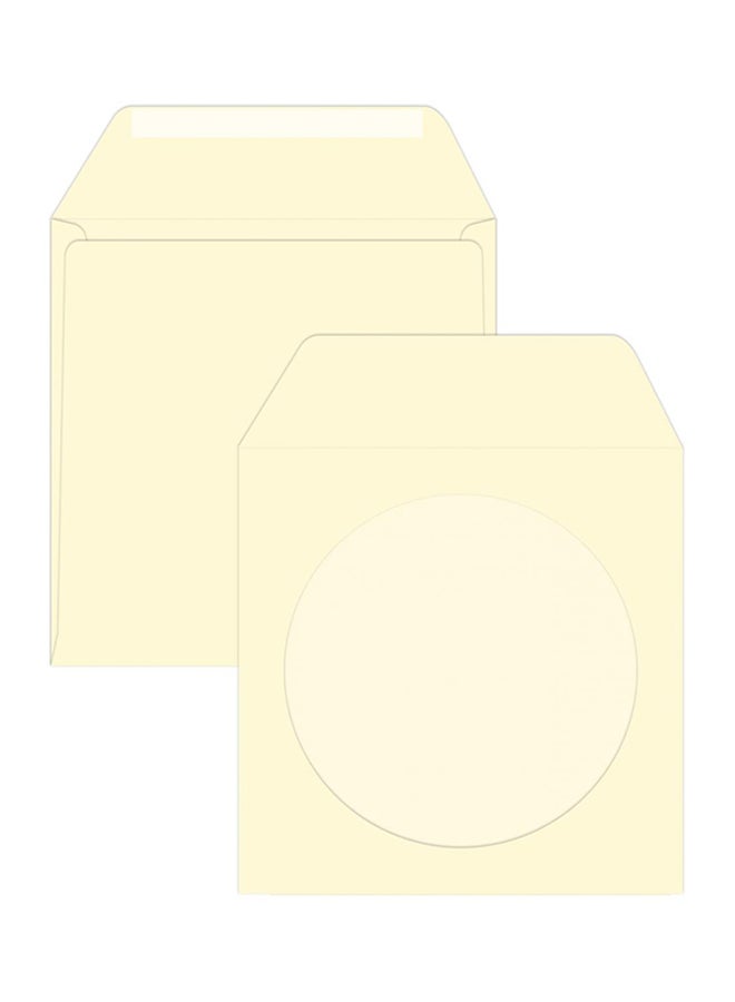 FIS 25-Piece Executive Laid Paper CD/DVD Glued Envelope With Window Set Cream - Image 1