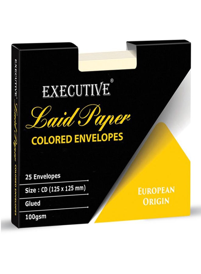 FIS 25-Piece Executive Laid Paper CD/DVD Glued Envelope With Window Set Cream - Image 2