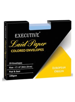 FIS 25-Piece Executive Laid Paper Peel And Seal Envelope Set Blue  - Image 2