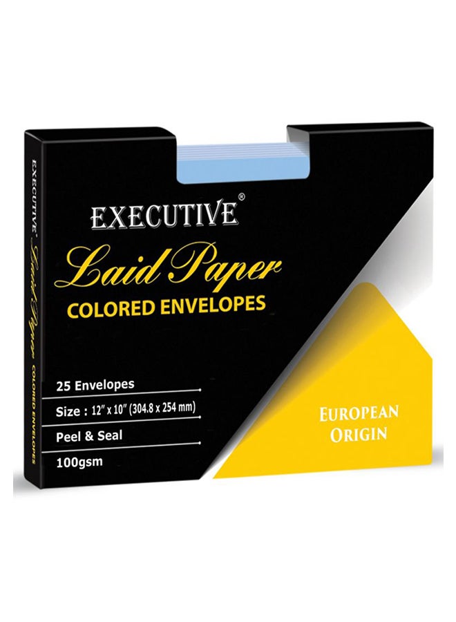 FIS - 25-Piece Executive Laid Paper Peel And Seal Envelope Set Blue - Image 1