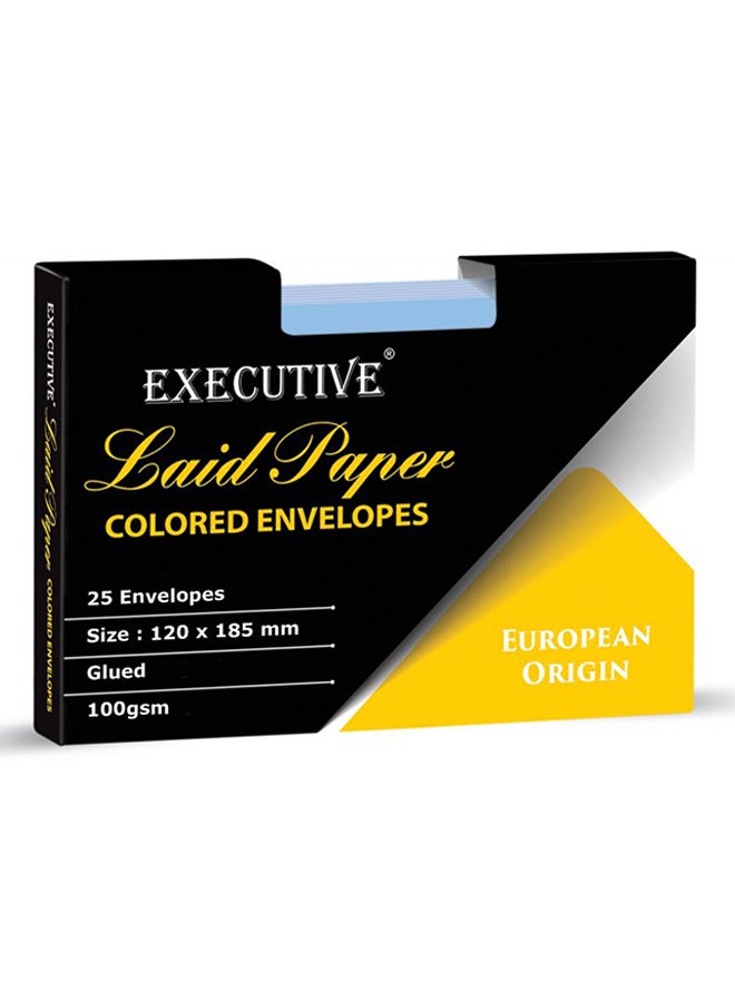 FIS 25-Piece Executive Laid Paper Glued Envelope Set Blue - Image 2