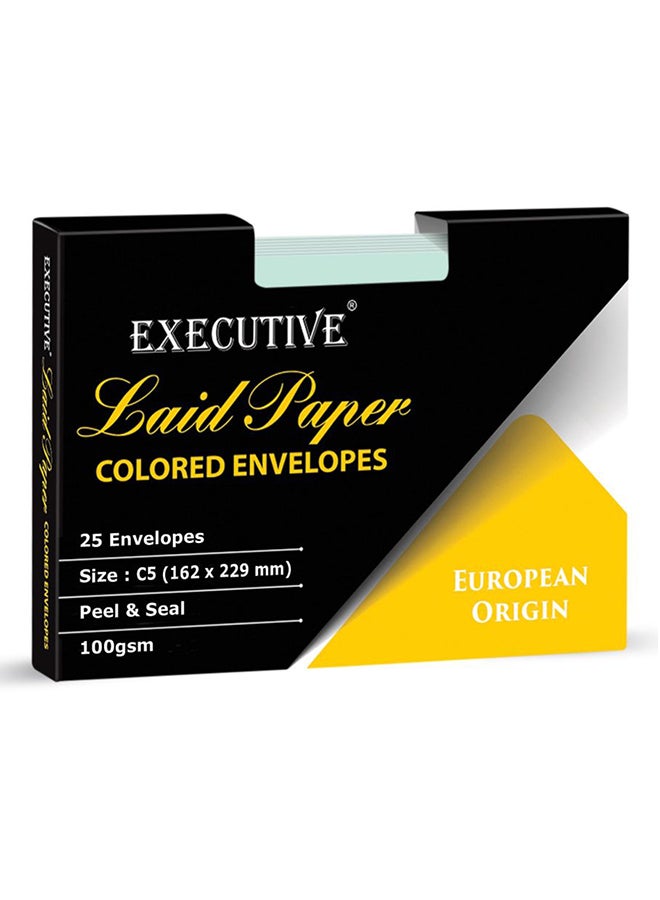 FIS 25-Piece Executive Laid Paper Peel And Seal Envelope Set Green - Image 2