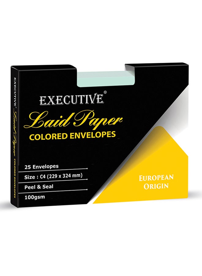 FIS 25-Piece Executive Laid Paper Peel And Seal Envelope Set Green - Image 2