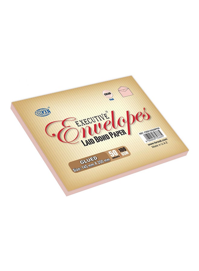 FIS Pack Of 50  Executive Glued Envelope Pink - Image 2