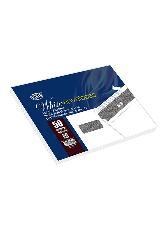 FIS Pack Of 50  Inner Print Peel And Seal Envelope Black/White - Image 3