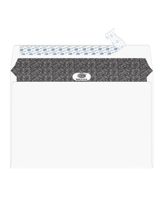 إف اي أس  مجموعة مكونة من 50 ظرفاً لاصقاً بطباعة داخلية ذات لون أسود أسود/أبيض - Image 1