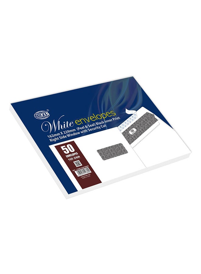 FIS Pack Of 50 Peel And Seal Envelope White/Grey - Image 3