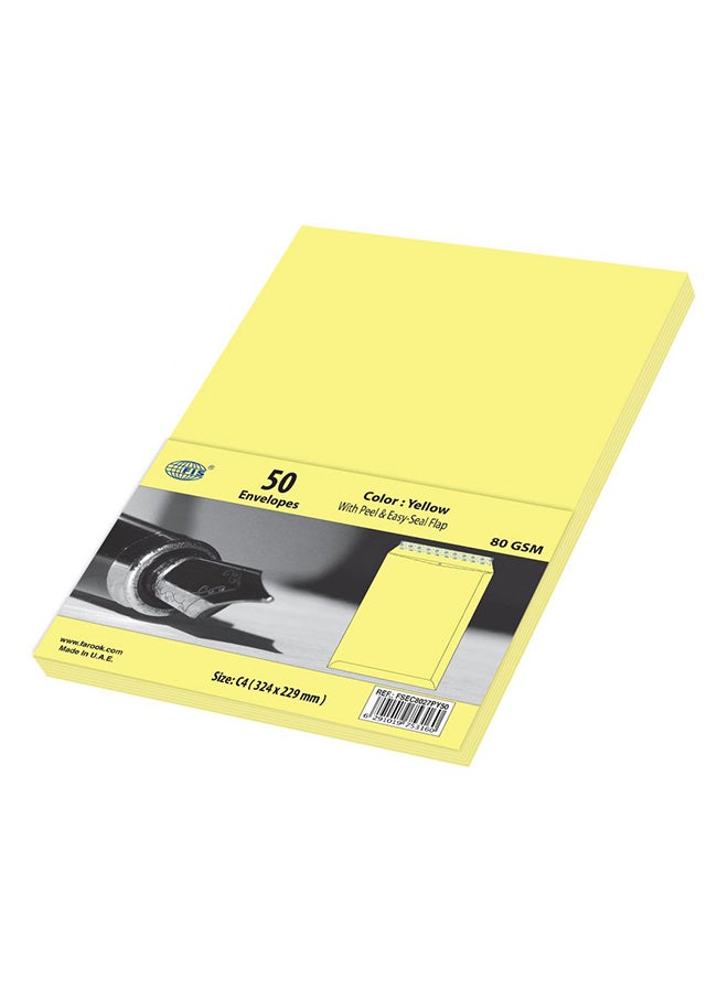 FIS Pack Of 50 Peel And Seal Envelope Yellow - Image 2