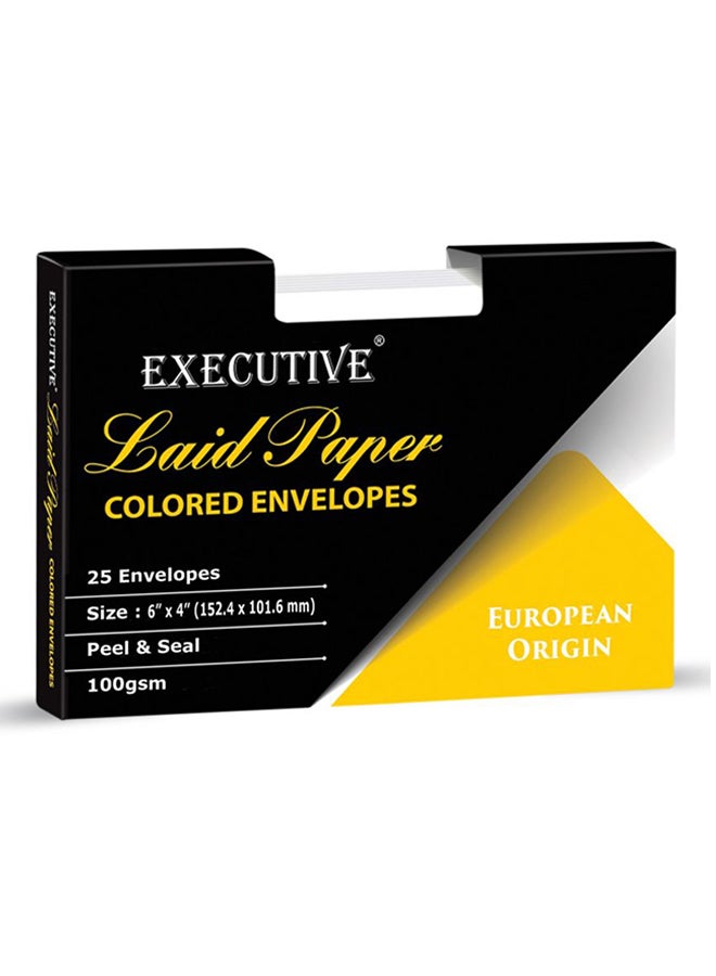 FIS Pack Of 25 Executive Laid Paper Peel And Seal Envelope White - Image 2