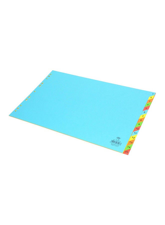 FIS 15-Color Tab A3 Card Divider Blue/Yellow/Orange
