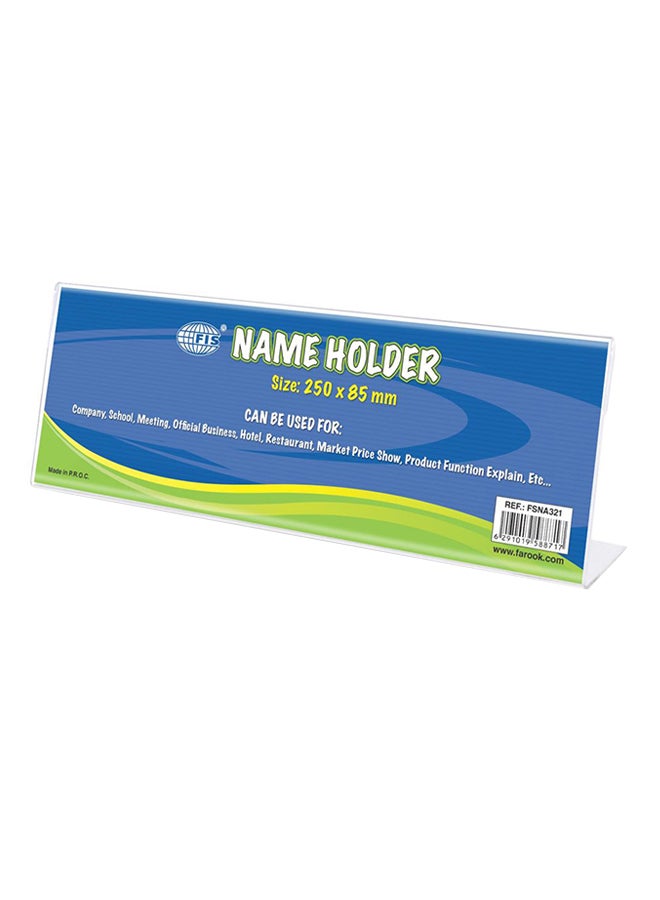 FIS One Sided Table Name Holder Clear
