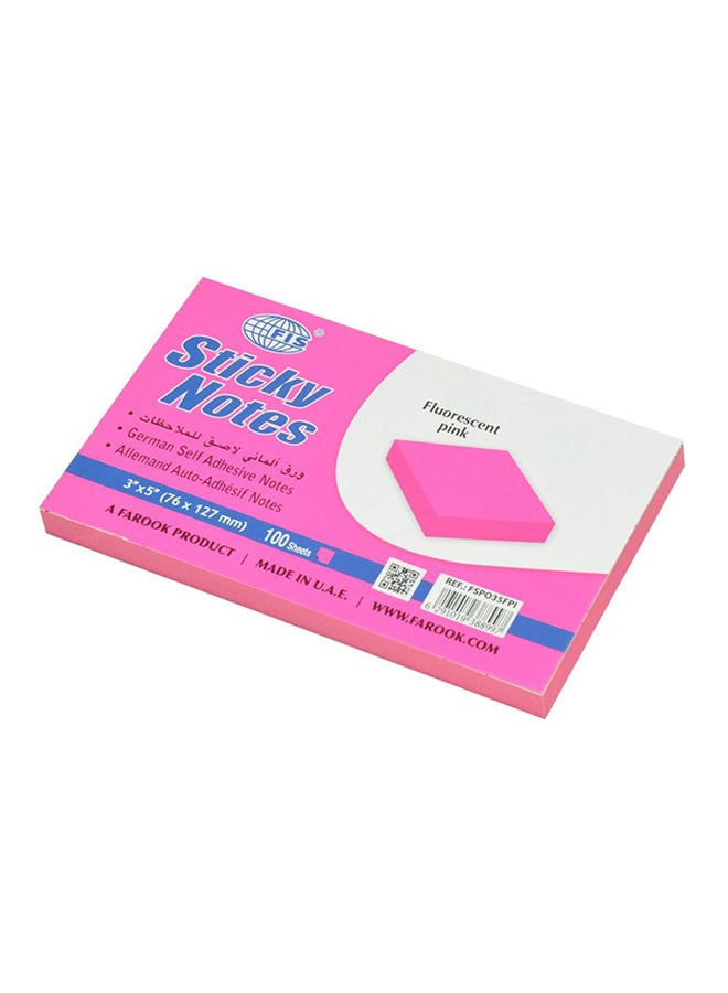 إف اي أس  ورق ملاحظات لاصق (12×100 ورقة) وردي فلوري - Image 2