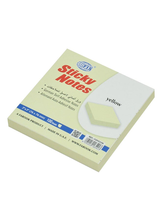 FIS 12-Piece Sticky Notes Set Yellow  - Image 2