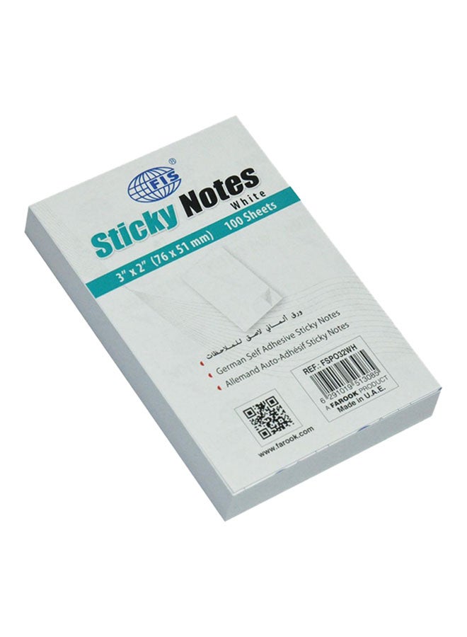 FIS 12-Piece Sticky Notes Set White - Image 1