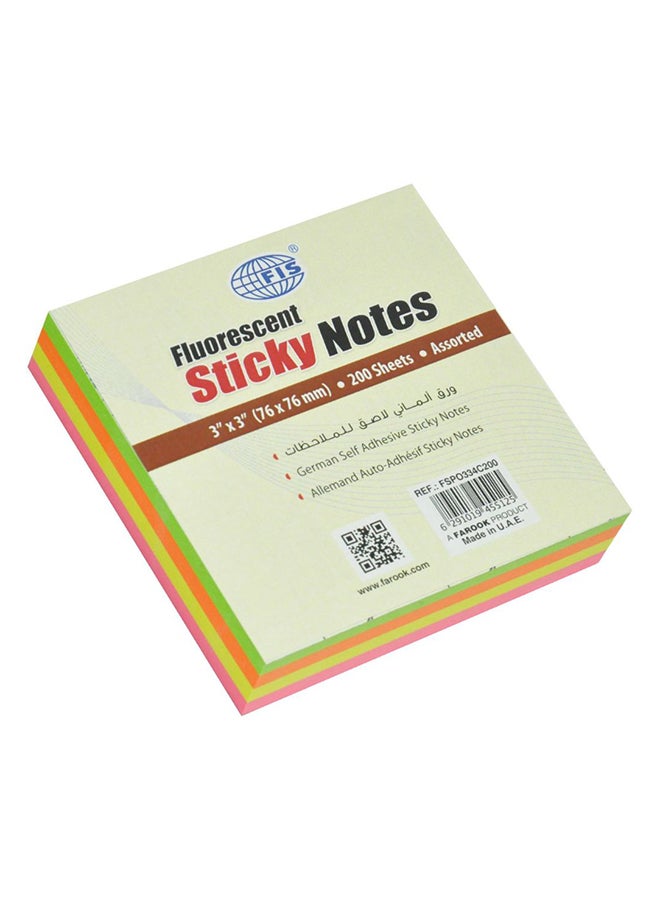 FIS 6-Piece Sticky Notes Set Pink/Yellow/Green  - Image 2