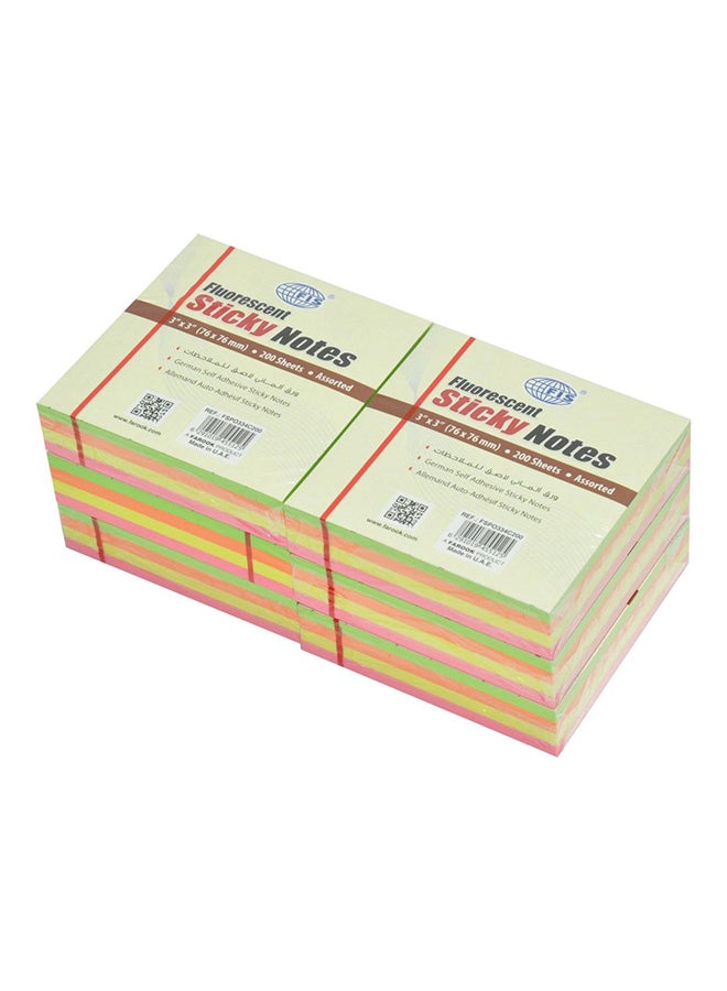 FIS 6-Piece Sticky Notes Set Pink/Yellow/Green  - Image 3