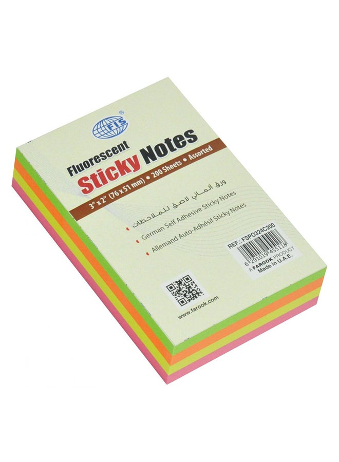 FIS 6-Piece Self Adhesive Sticky Note Pink/Yellow/Green  - Image 2