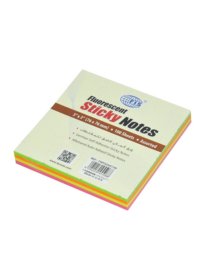 FIS 12-Piece Sticky Notes Set Pink/Green/Orange - Image 2
