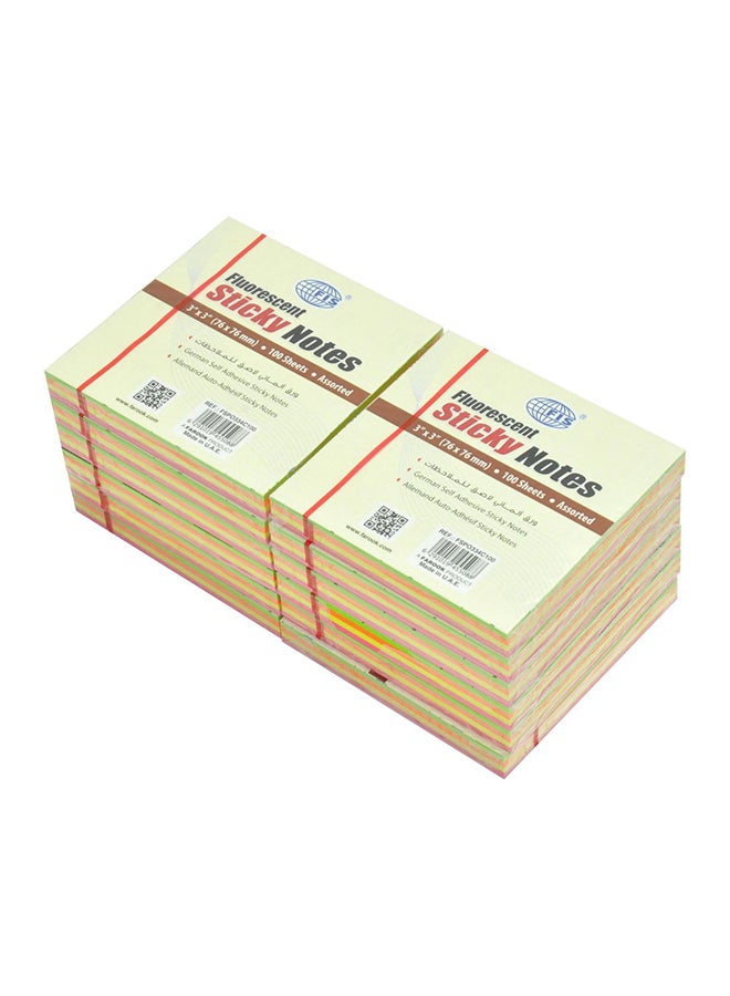 FIS 12-Piece Sticky Notes Set Pink/Green/Orange - Image 3