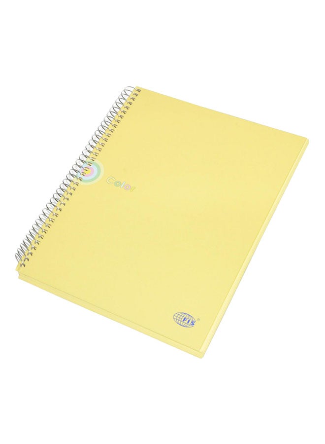 FIS Spiral Hard Cover Sibgle Ruled Notebook, Size B5 Yellow - Image 1