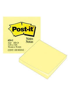 3M 100-Piece Standard Self Stick Notes Yellow  - Image 1