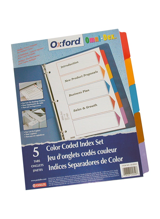 Oxford A4 Round Index Card Divider White