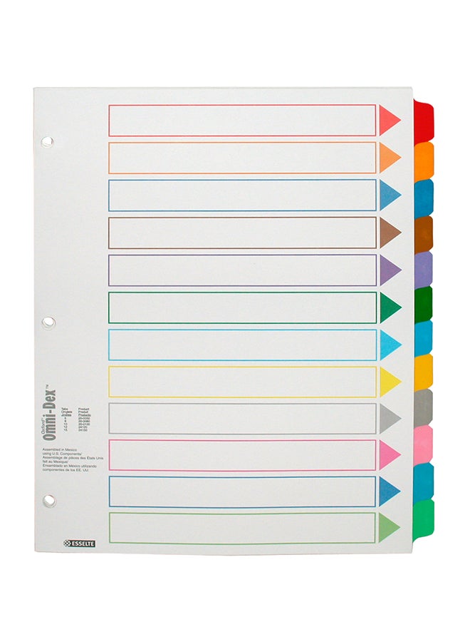 Oxford A4 Round Index Card Divider White