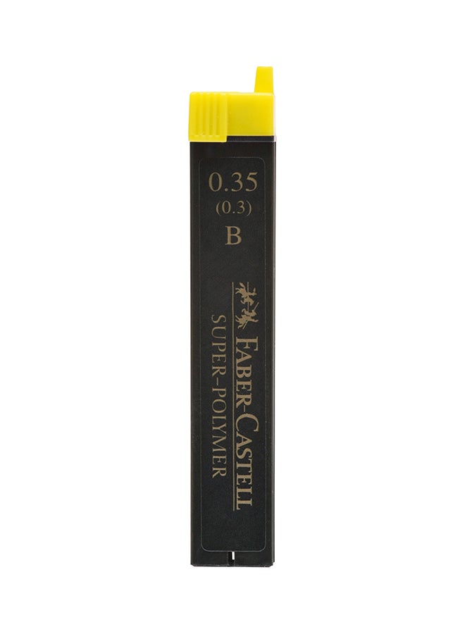 FABER-CASTELL - 12-Piece Fineline Super-Polymer Pencil Lead Set Black - Image 1