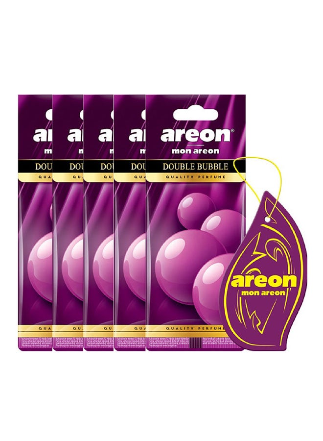 حزمة من 5 زجاجات عطر للسيارة - برائحة مون دوبل بابل