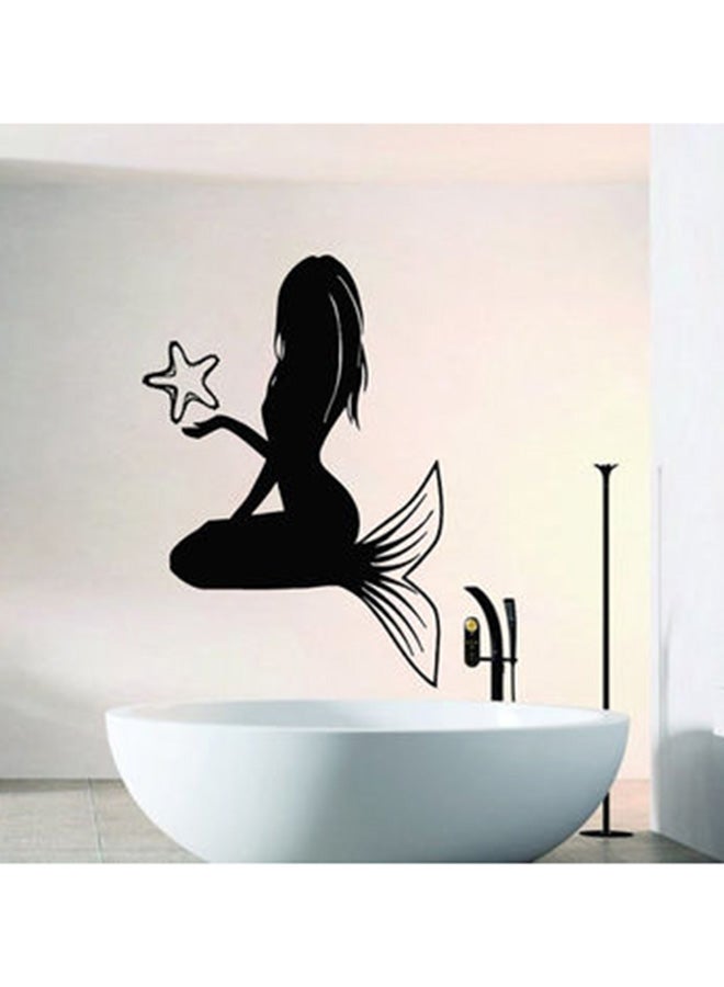 سبويل يور وول ملصق جداري للحمام بتصميم حورية البحر أسود 60x90سم 