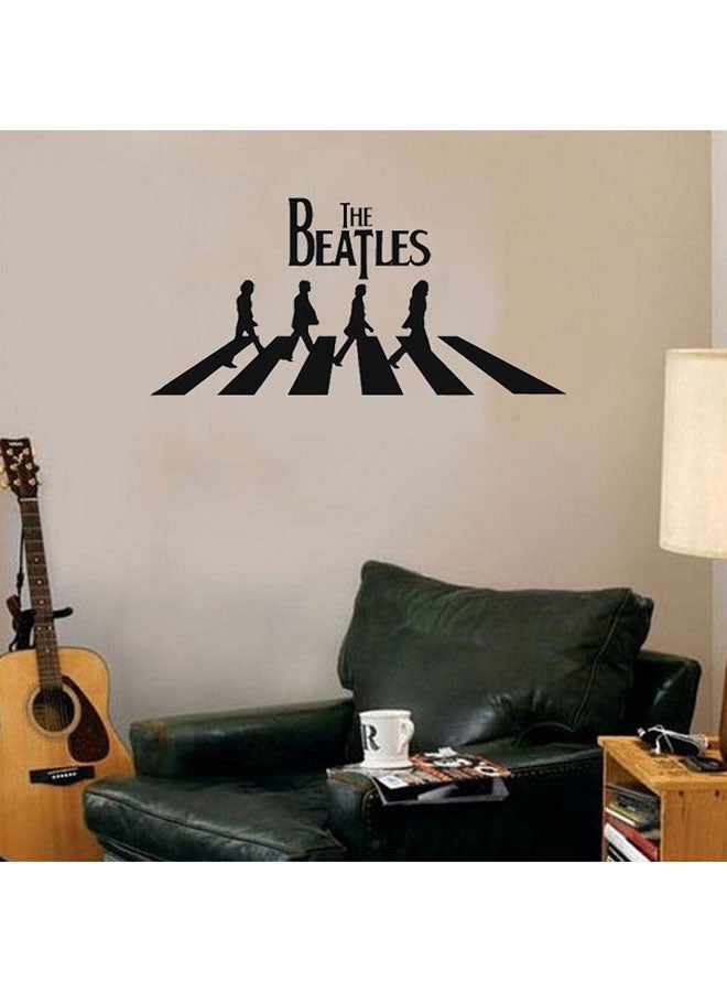 سبويل يور وول ملصق جداري بتصميم يعبر عن فريق موسيقى البوب "Beatles" ونمط مطبوع لاسم الفريق أسود 100x40سم 